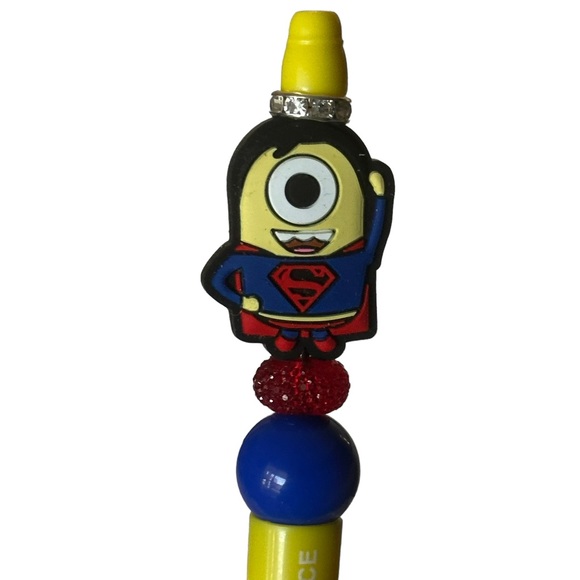 Despicable Me Minion Superman “Be the Difference” Yellow Beaded Silicone Pen - Picture 6 of 9